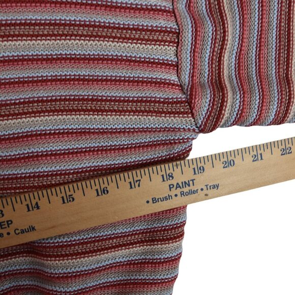 Lush Sweater Henley | Women’s Amber Taupe Multi Striped Cropped Knit Top Size M - Picture 6 of 7